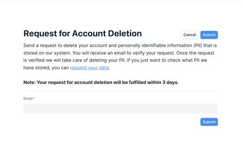 Submit the deletion request